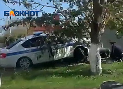 В Крымске полицейский автомобиль влетел в забор частного дома